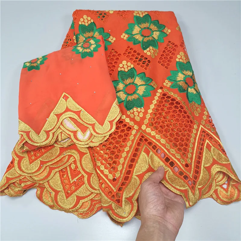 

5+2 yards African Swiss Voile Lace Fabric embroidery lace trim high quality african Dry cotton lace fabric for wedding 9L010501