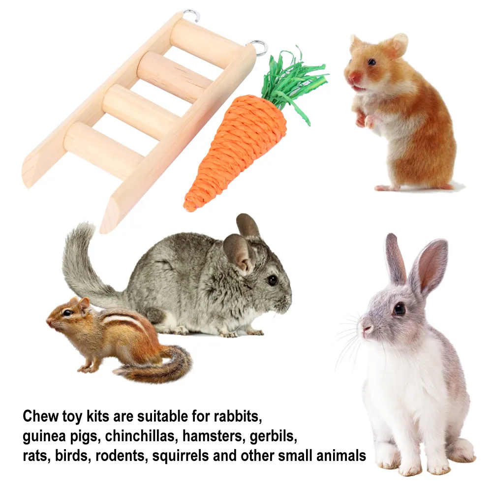 7/10 шт. Милые натуральные деревянные игрушки кролики сосновые гантели