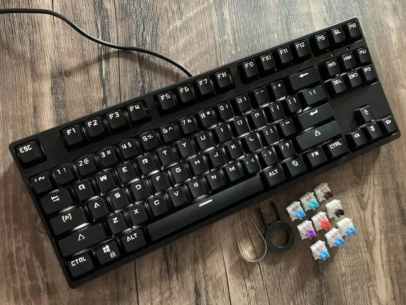 

Mechanical keyboard with 87 game keys, backlight with USB cable, black / red / Blue / Brown switch of laptop, desktop, game