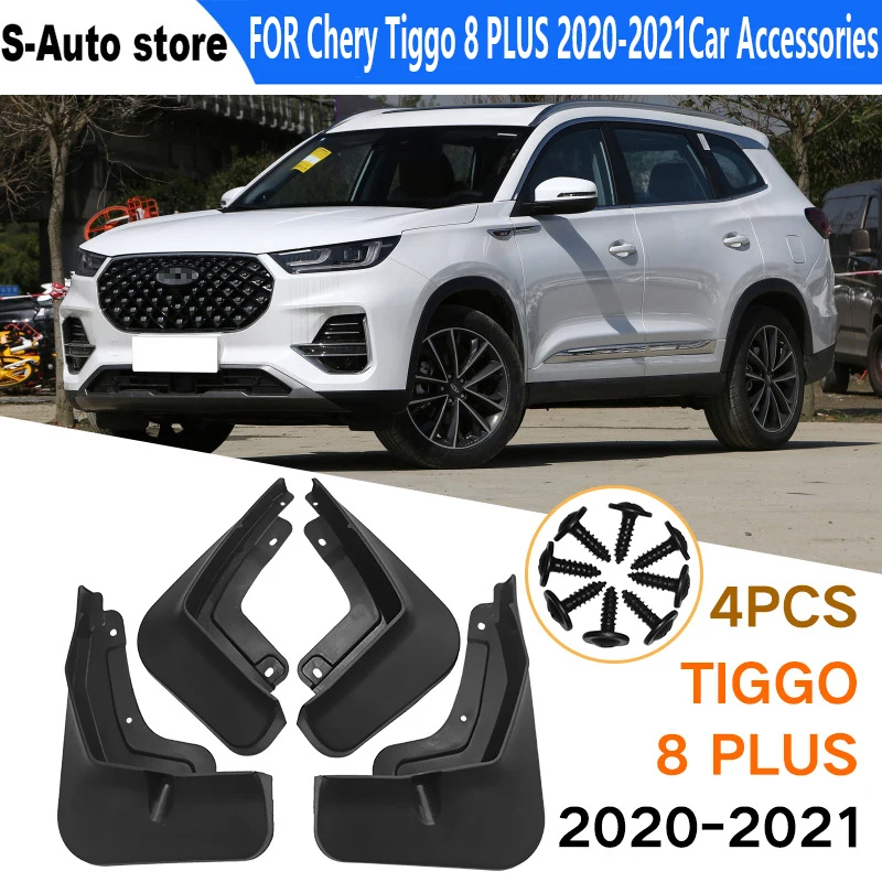 

4pcs Mudguard Fender FOR Chery Tiggo 8 PLUS 2020-2021 Mud Flap Guard Splash Mudflap Auto Styline Front Rear Car Accessories