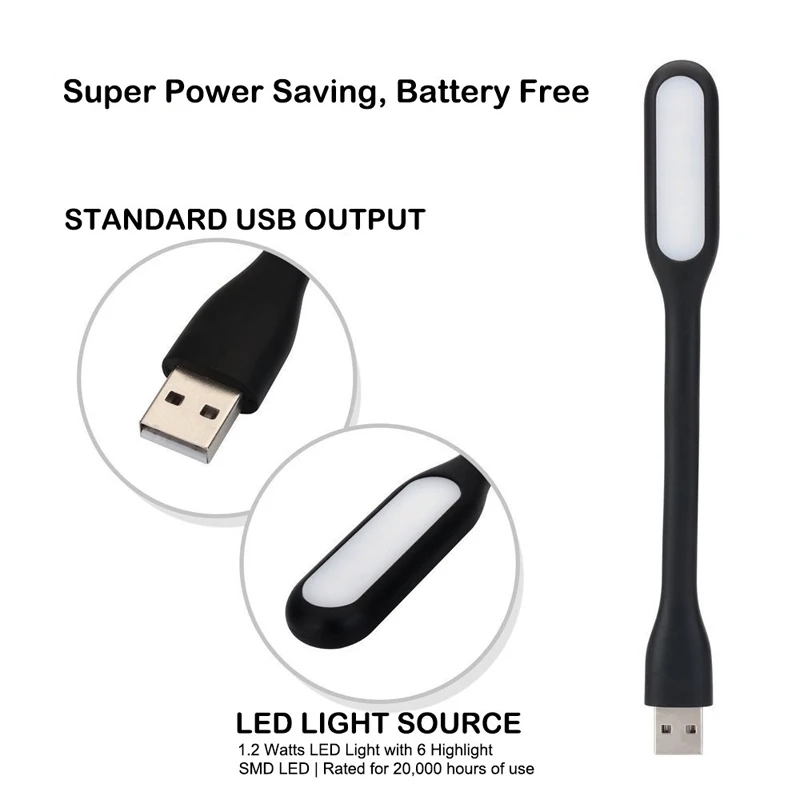 BRELONG мини-usb ночной Светильник СВЕТОДИОДНЫЙ гибкие светодиодные лампы для чтения настольная лампа для мобильного Мощность ноутбук адаптер переменного тока 1,2 W 5V