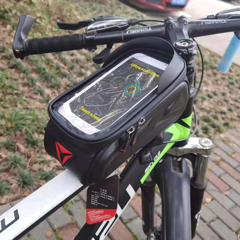 wheel up rainproof bicycle top tube bag touch screen phone cases 7 inch bike bag front with sun visor cycling assessoires free global shipping