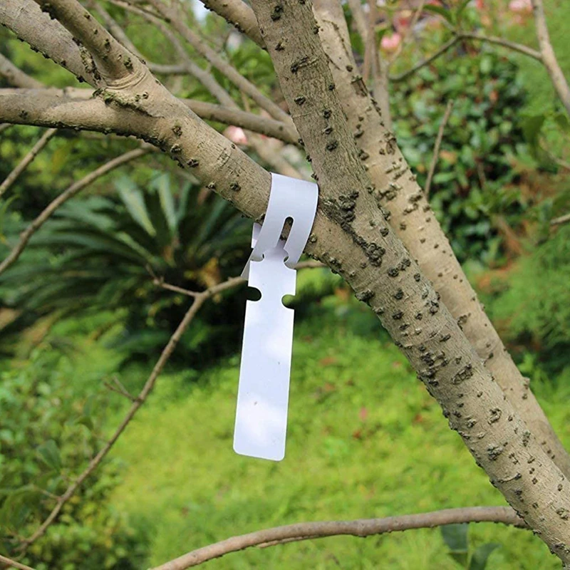 

400 Pcs Plastic Plant Labels Wrap Around Tree Tags, Adjustable Nursery Garden Labels Plant Tags with Large Writing Surface, Whit