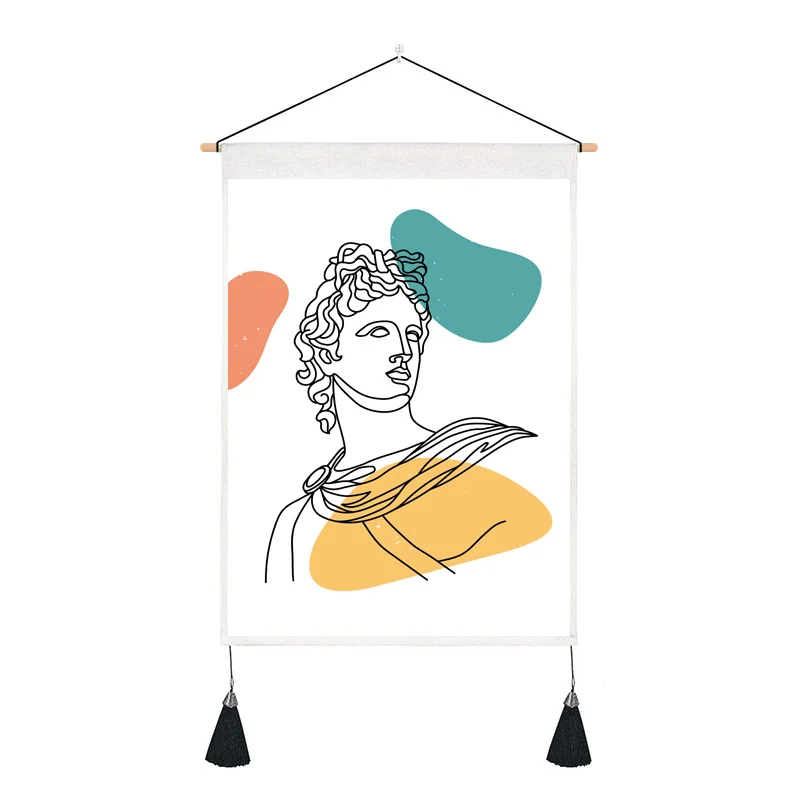 Classical Renaissance abstract art style of David and others hanging cloth wall background living room decoration be | Дом и сад