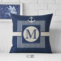 new modern sailing ships marine printing cushion covers anchor rudder linen throw pillow case for couch seat bedroom home decor