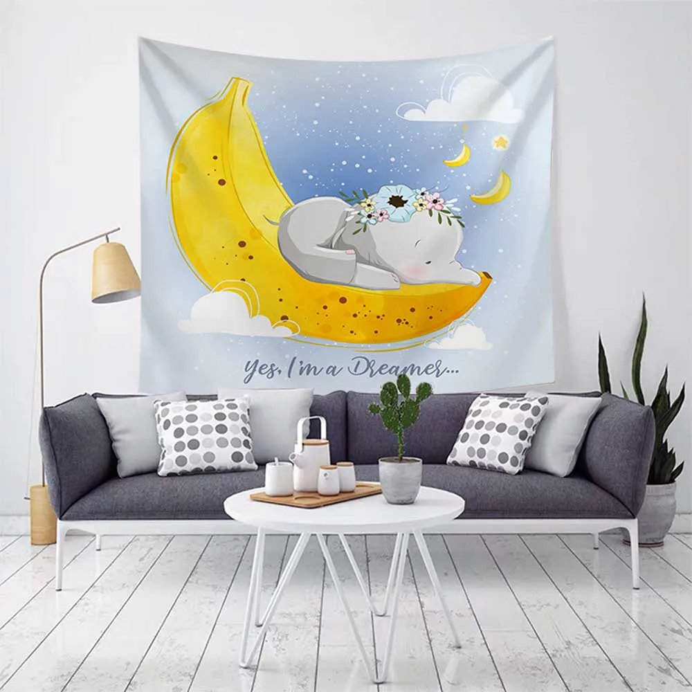 Настенный гобелен в уличном стиле с изображением милого кота декоративное