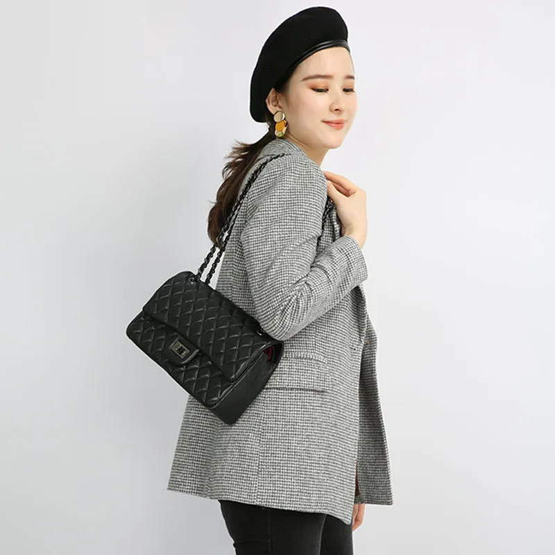 2019 приталенный Блейзер в клетку с одной пуговицей и длинными рукавами Женский