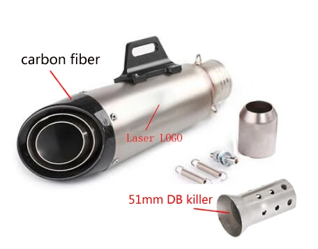51 мм 60 мм универсальный глушитель выхлопной трубы мотоцикла стальная труба escape moto для gp проекта с DB killer gsxr 750 CBR10000 Z1000 - Цвет: a6-51mm