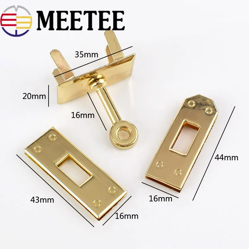 Meetee 2/5 комплектов (1 набор = 3 шт.) металлические замки для сумок пряжка
