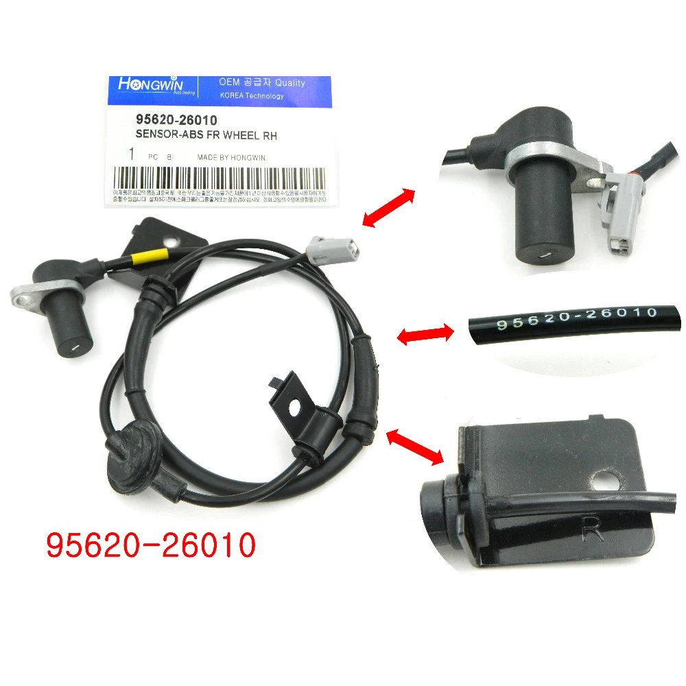 Один комплект 4 шт. ABS Датчик скорости колеса подходит для 01 06 Hyundai Santa Fe 4WD 95620 26010 95610