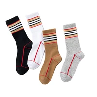 new fashion name brand luxury designer socks men crew hip hop stripe sock woman wholesale dropshipping