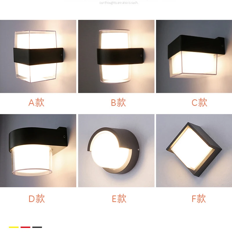 Светодиодный настенный светильник IP65 Водонепроницаемый Открытый садовый 85-265 в