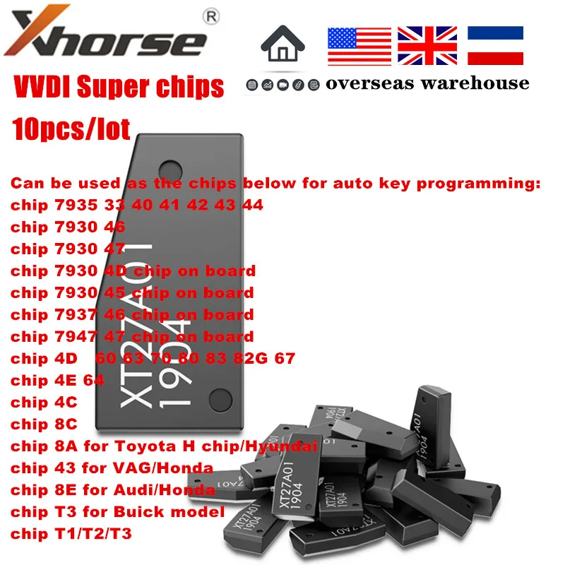 Оригинальный транспондер Xhorse VVDI Super Chip XT27A01 XT27A66 для VVDI2 Mini Key Tool 10