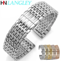 high quality watch band accessories butterfly buckle watchstrap solid stainless steel watch strap 12 14 16 18 20 22mm watchbands
