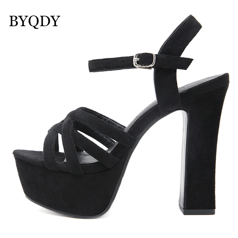 Женские босоножки на толстой платформе BYQDY панк рок готические Босоножки с