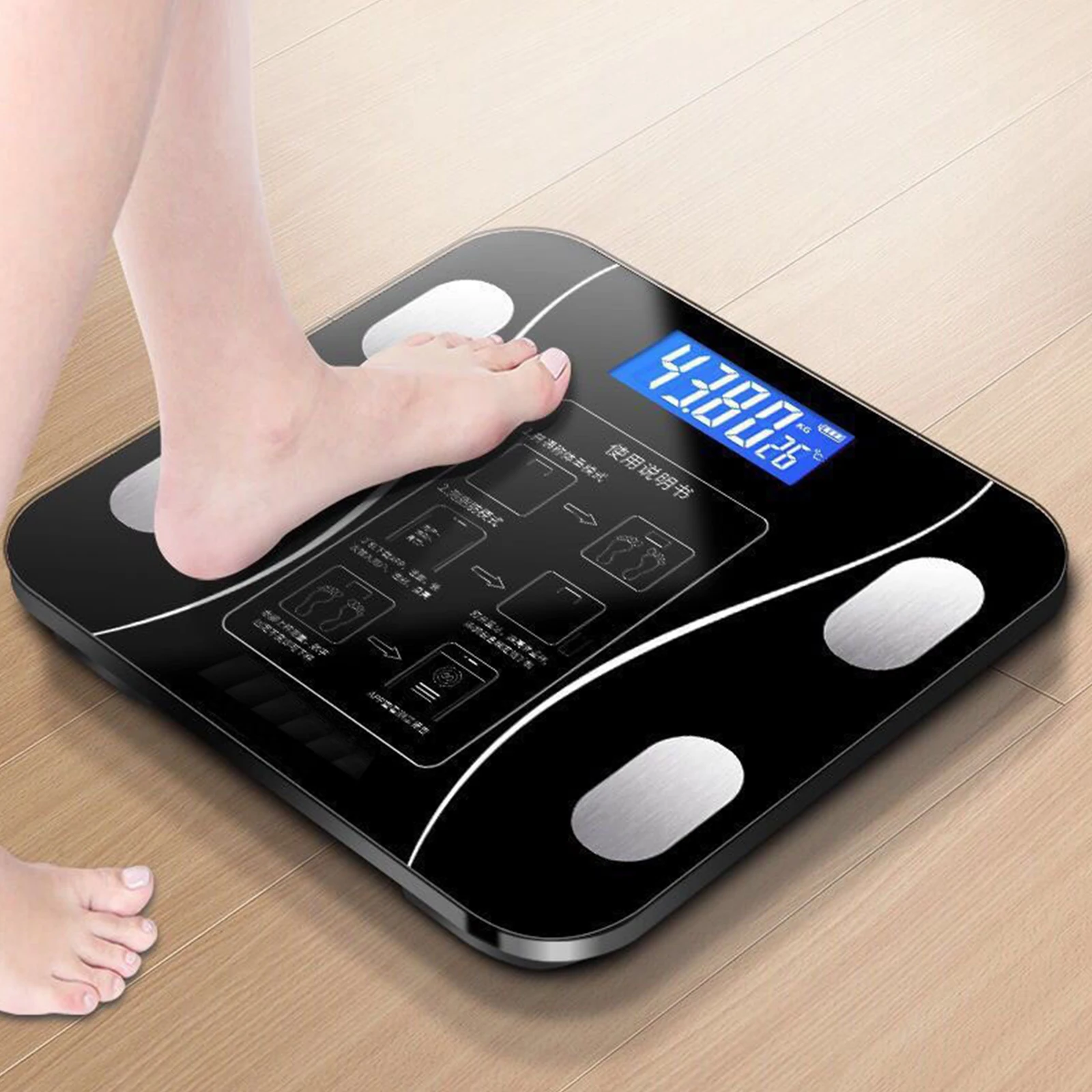 

Weight Scale Body Fat Floor Scale Smart Wireless Digital Bathroom Body Composition Analyzer With Smartphone App Bluetooth
