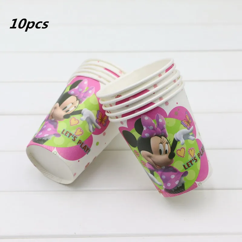10pcs cup 20 шт./партия Минни тема Микки бумажные салфетки для вечеринки с днем рождения товары для вечеринок Минни бумажные полотенца для салфеток сувениры 33*33 см - Цвет: 10pcs cup