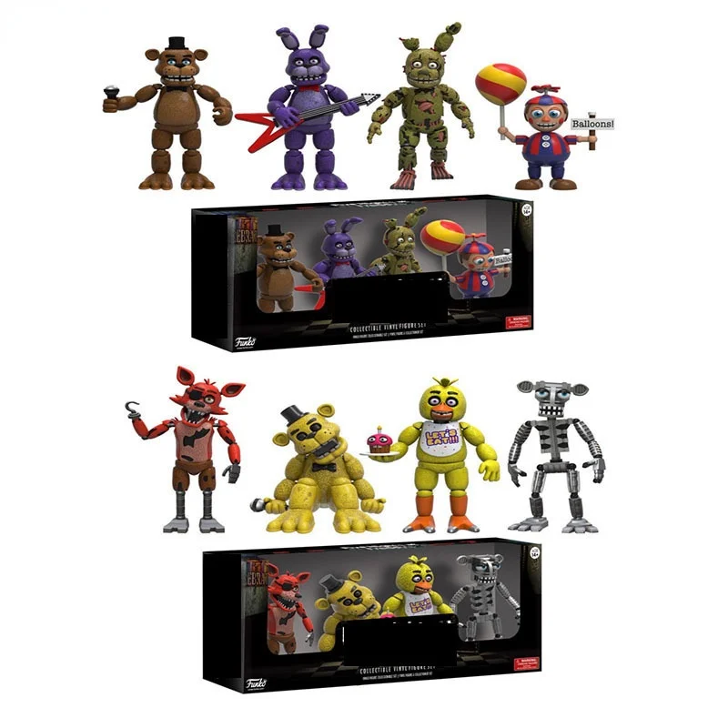 

FANF Action Figures Nights at Nightmare Chica Bonnie Funtime Foxy PVC Toys Model Zombie Biochemical Doll For Kid Friends Gifts