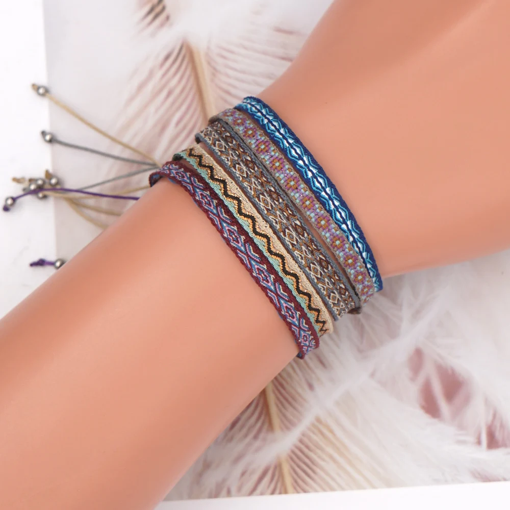 

Go2Boho 5Pcs/lot Vintage Bracelets for Women 2021 Braided Rope Jewellery Trendy Cotton Pulsera Woven Bracelet Jewelry Hot Sale