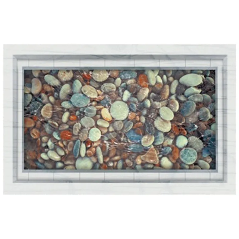 Разноцветные булыжники Прозрачный водяной пруд 3d настенная роспись напольные