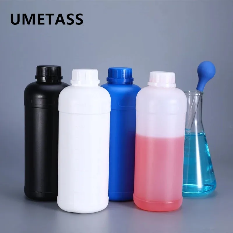 

1000ML Round plastic bottle with Tamper Evident Lid Food Grade Empty container Liquid Lotion refillable bottles 4Pcs