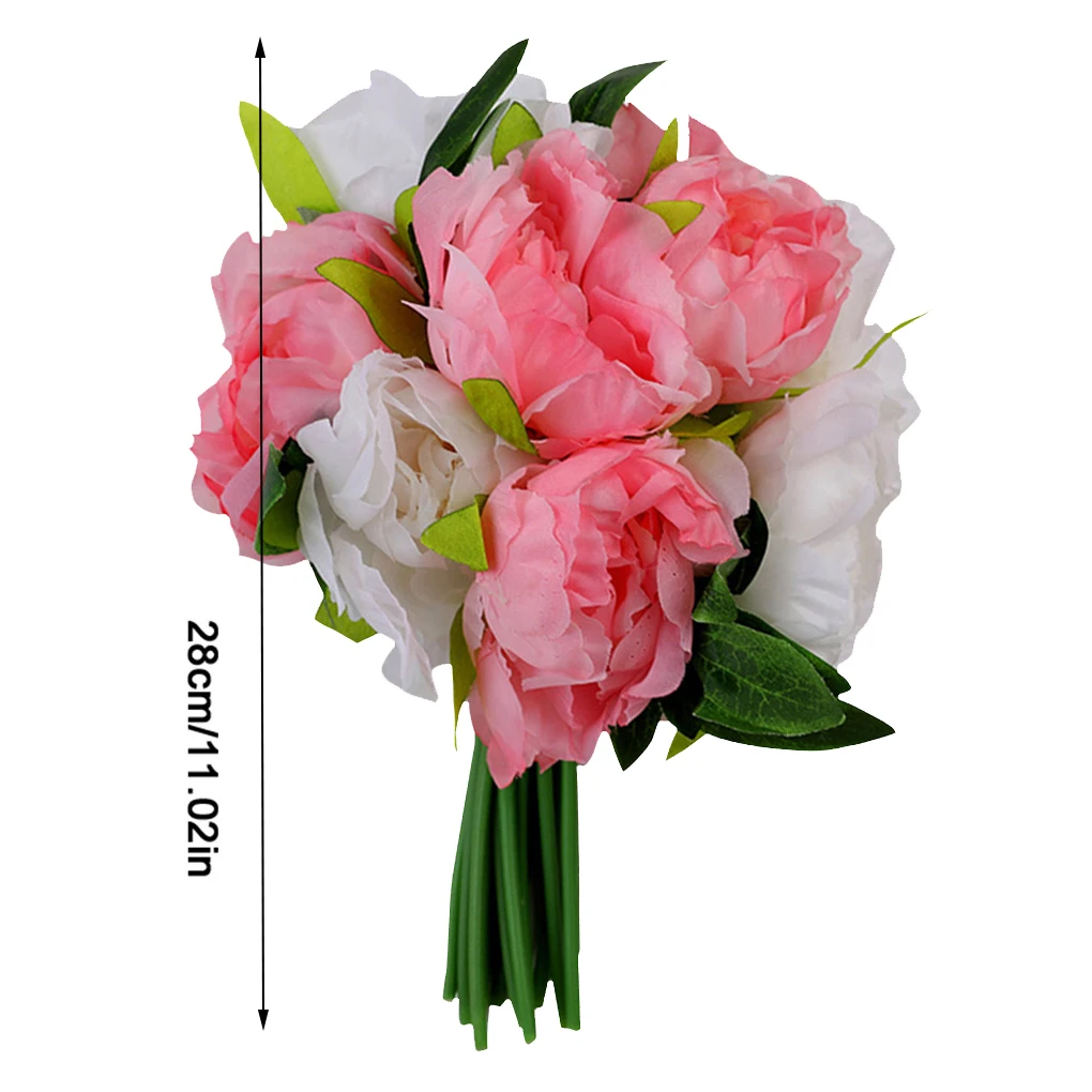 

10 Heads Artificial Peony Flower Simulation chic Bouquet Pretty Bride Wedding Silk Flowers Fake Flowers for Home Decoration
