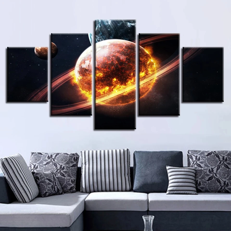 

Home Decoration Wall Artwork 5 Panel Outer Space Canvas Paintings Pictures Hd Prints Modern Style Poster Bedroom Modular Framed