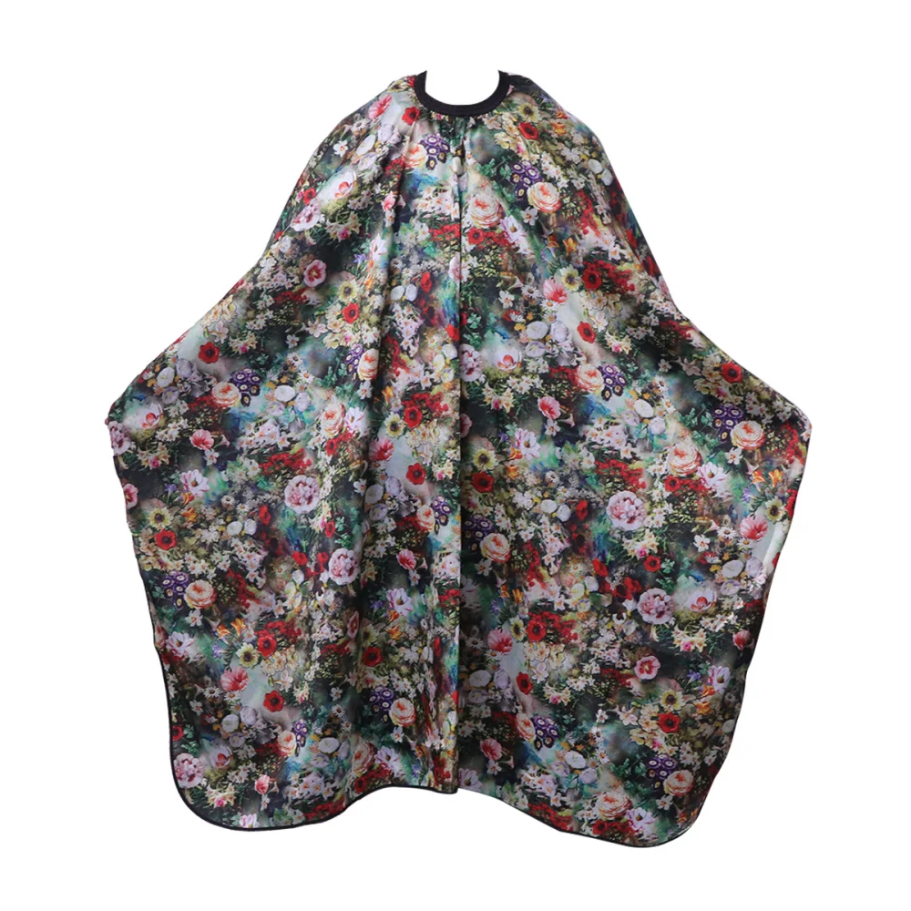 

1pc XL Waterproof Haircut Cape Printing Flower Pattern Elastic Hair Stylist Apron for Barber Hair Cutting (Pattern 3)