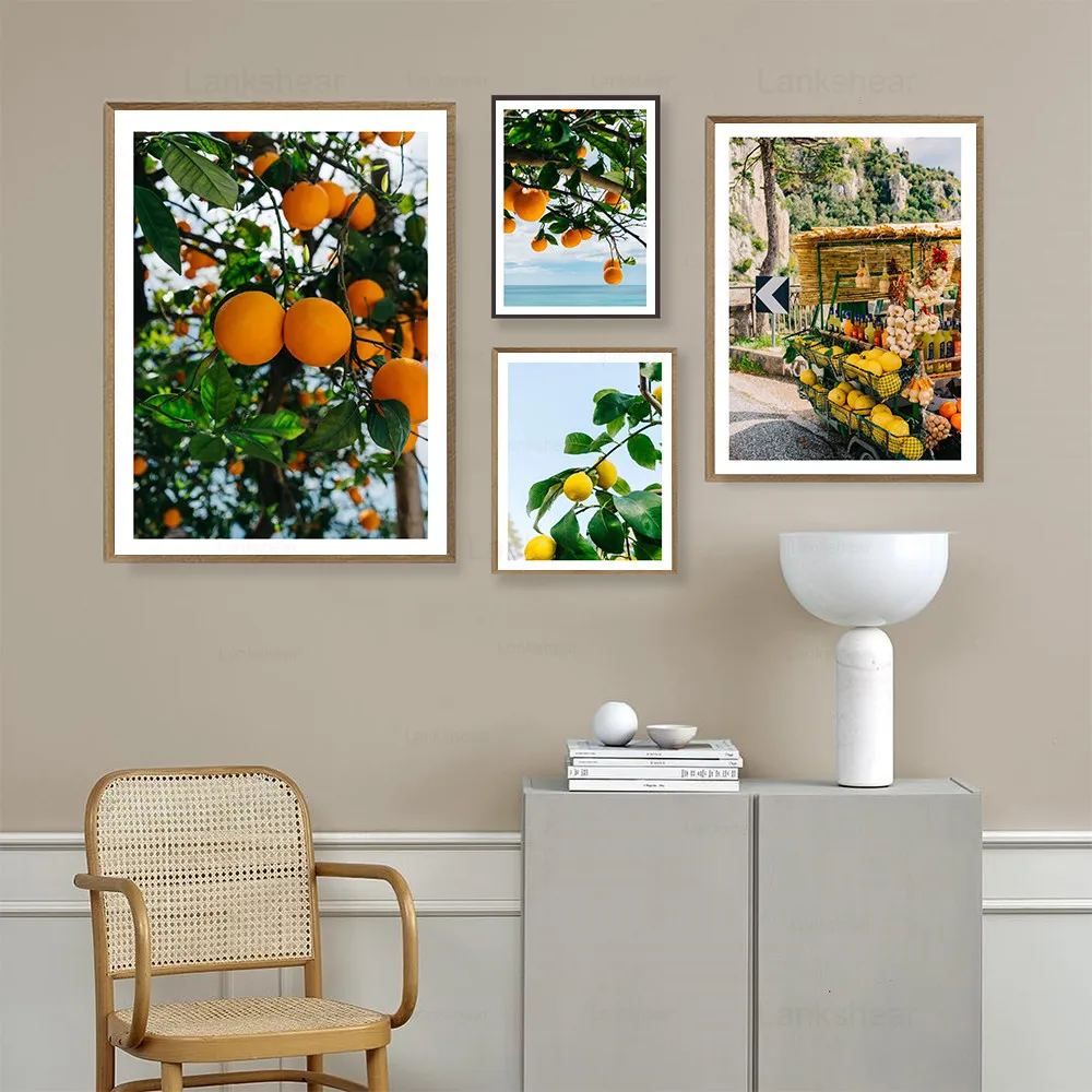 Scandinavian Style Fresh Lemon Oranges Poster Canvas Painting Fruit Wall Art Pictures for Living Room Nordic Modern Home Decor | Дом и сад