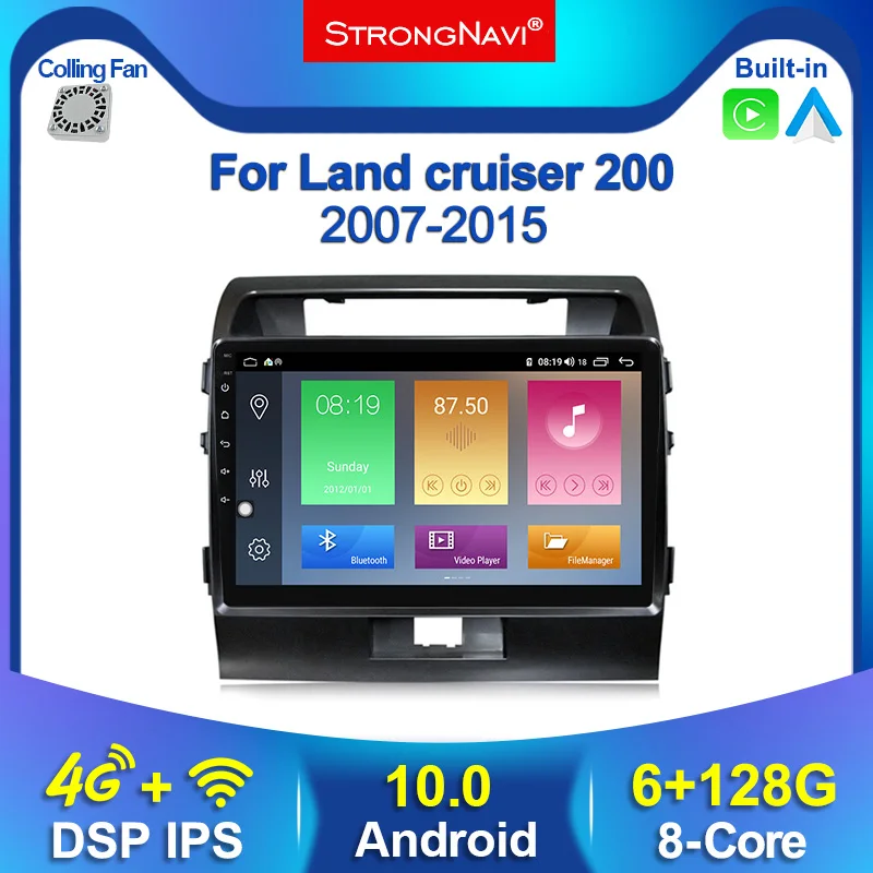 DSP 6G + 128G Android 10 автомобильный мультимедийный плеер для Toyota Land Cruiser 200 LC200 радио GPS