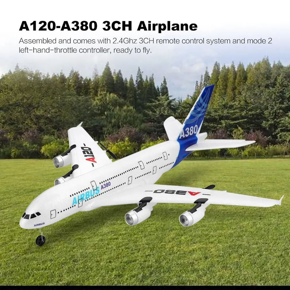 

A120-A380 Airbus 2.4GHz 3CH RC Airplane Fixed Wing Drone Aeromodelling Remote Control Aircraft Six-axis Flight Toys