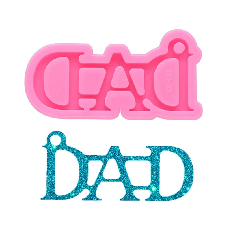 

1Pc DIY DAD Letters Keychain Mold Epoxy Resin Silicone Mould Craft DIY Necklace Charms Making Jewelry Pendant Clay Moulds