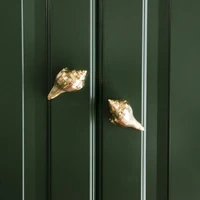 brass conch pure copper drawer cabinet door handle creative wardrobe tea caddy jewelry box knob diy decoration pulls handle