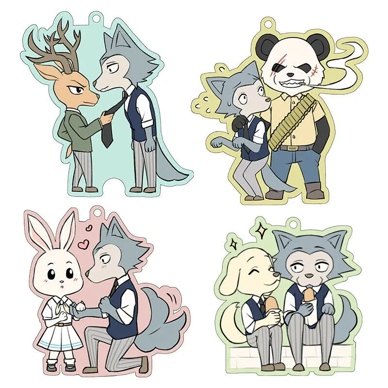 Аниме брелок с ремешком BEASTARS Legosi Louis предлагает парные акриловые брелки 6 см |