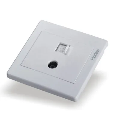 TV Computer Socket 86 Тип черный окрашенный твердый медный рычаг 1-4 банда тумблер одиночный двойной контрольный светильник настенный выключатель питания розетка панель комплект - Цвет: TV Computer Socket