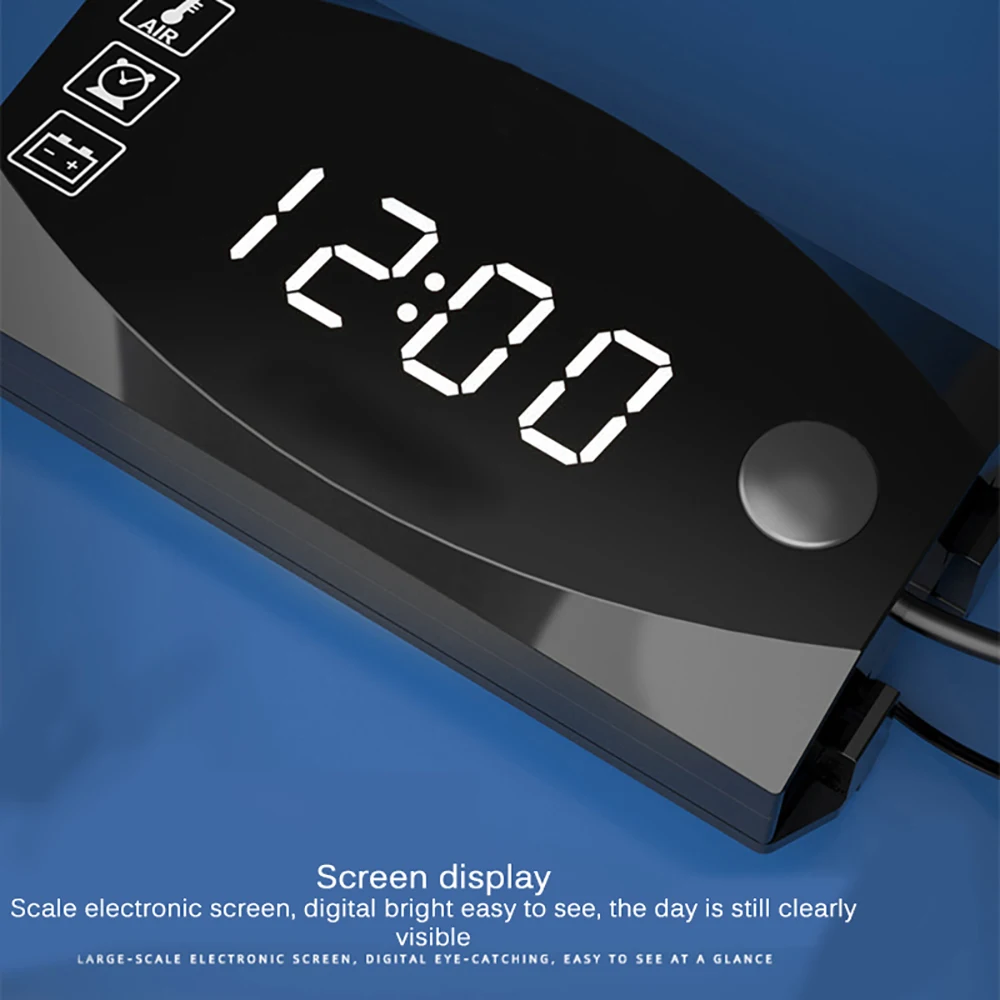 Мини цифровой вольтметр Амперметр 12 В 3 в 1 светодиодный дисплей часы термометр