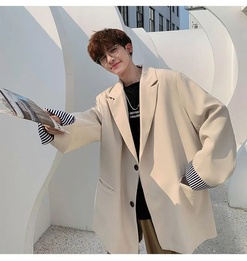 Мужские блейзеры GODLIKEU повседневные Модные свободные корейские Топы в британском