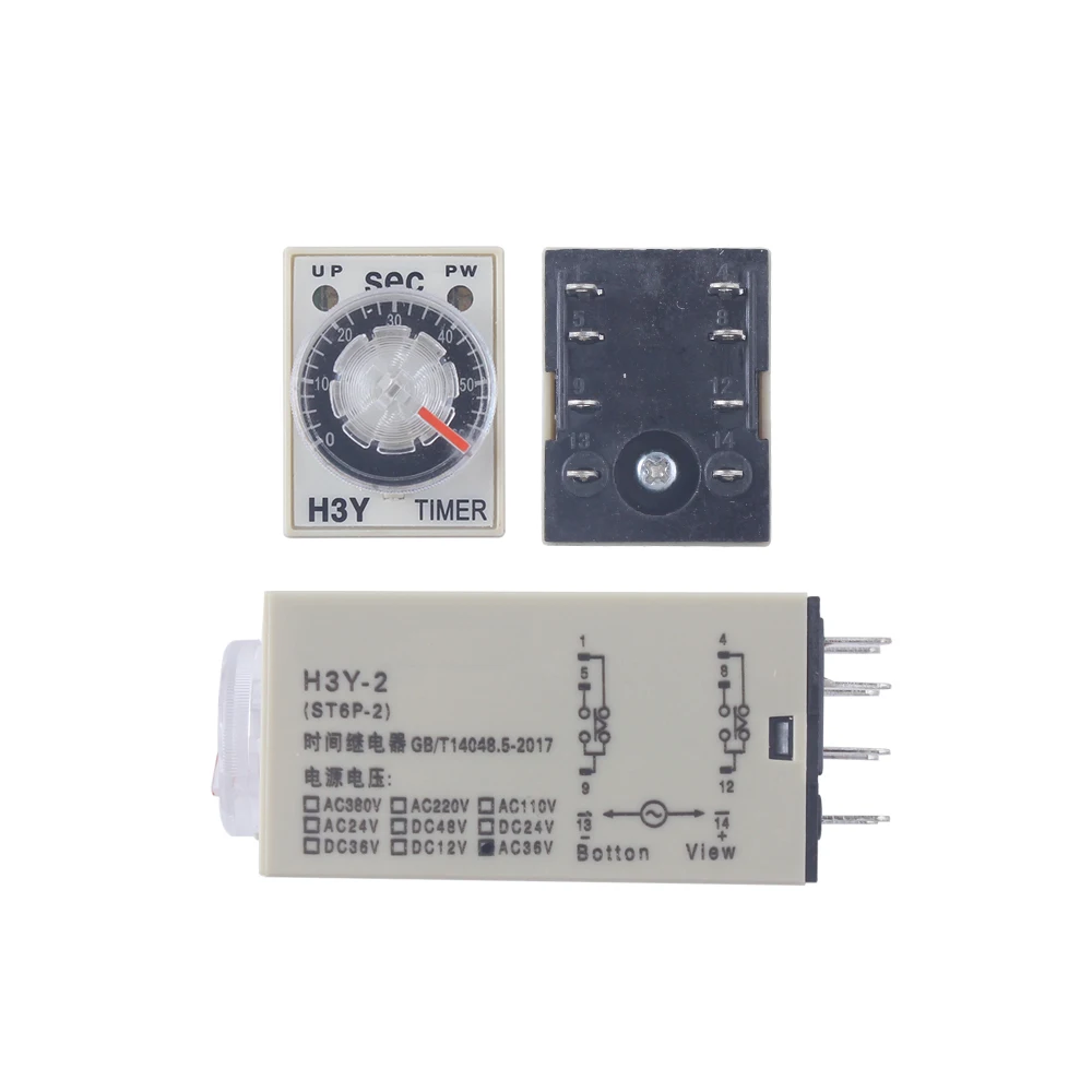 1 шт. реле времени для таймера с цоколем переменный ток 36 В 110 380 постоянный 24 0-30