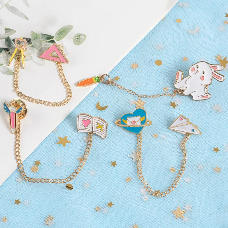 Металлическая эмалированная брошь XEDZ в виде кролика моркови для ноутбука