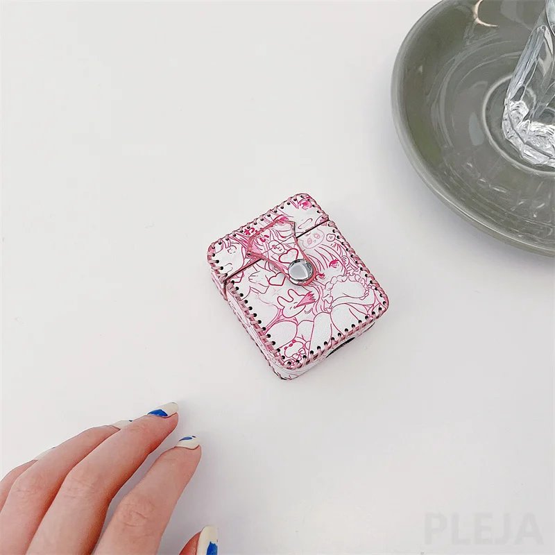 Милые Мультяшные девушки мягкие кожаные чехлы для наушников Apple AirPods 1 2 3 Забавный