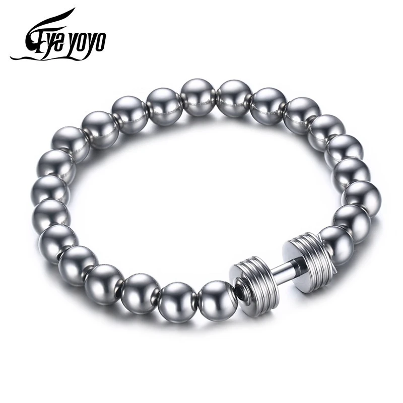 EyeYoYo Горячая с Бусиной 8 мм Мощность гантели Для мужчин браслет спортивные Фитнес