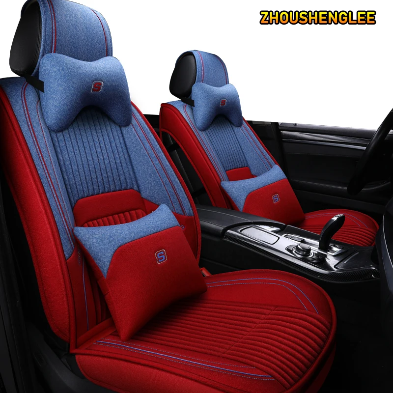 

ZHOUSHENGLEE flax car seat covers for suzuki sx4 Swift Grand Vitara Jimini KIZASHI Alivio dodge caliber Avenger polo auto seats