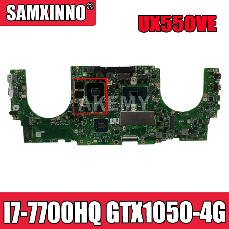 

UX550VE For ASUS UX550VD UX550VW UX550V laptop motherboard UX550VD mainboard I7-7700HQ GTX1050-4G 16GB RAM Test original