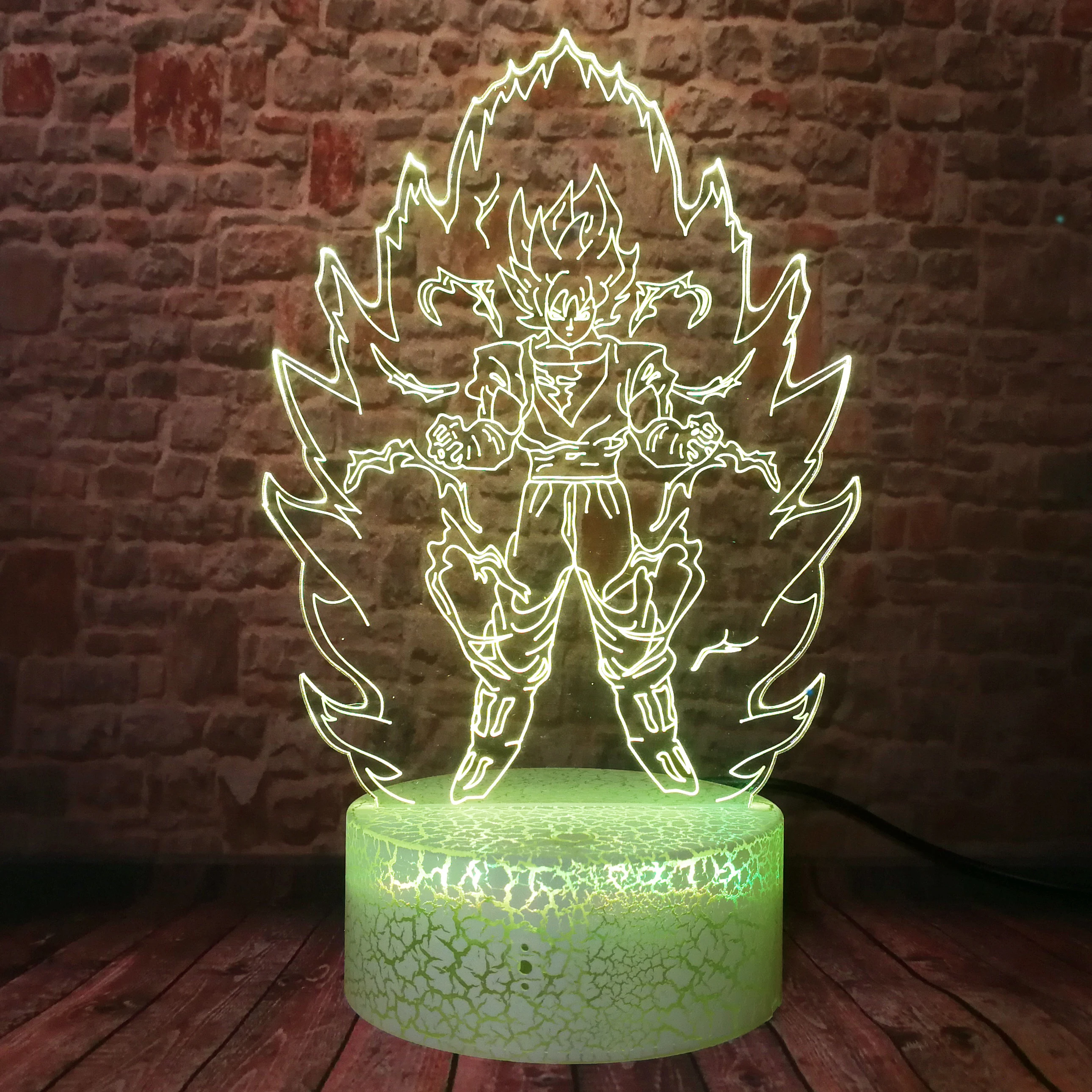 Экшн фигурки Dragon Ball Z Super Saiyan God Goku умная 3D настольная лампа светодиодный ночник