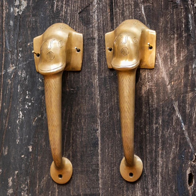 

Elephant villa club India handmade all-bronze surface-mounted door handle
