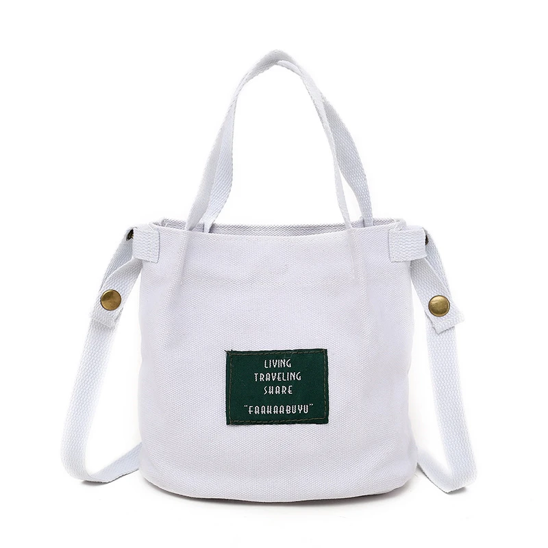 

Korean Canvas Shoulder Bag Zipper Luxury Women Bags Designer Women Messenger Bag Female Simple Handbag Letter Printing Tote