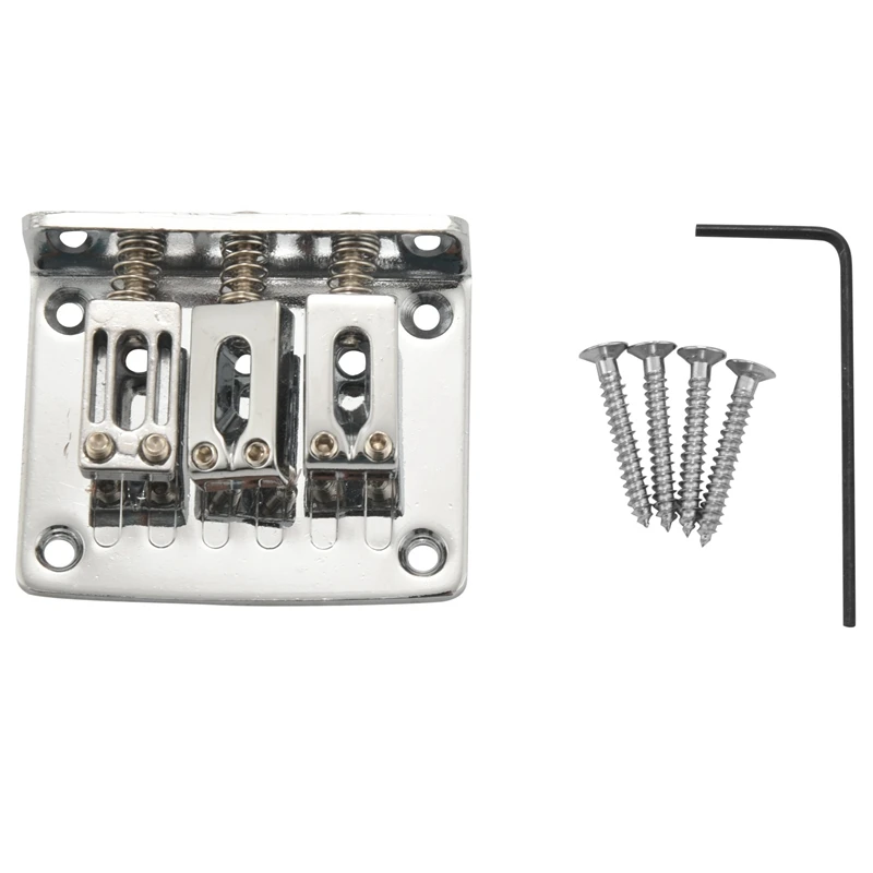 

Silver Zinc Alloy Bridge Tailpiece for 3 String Cigar Box Electric Guitar Set of 5