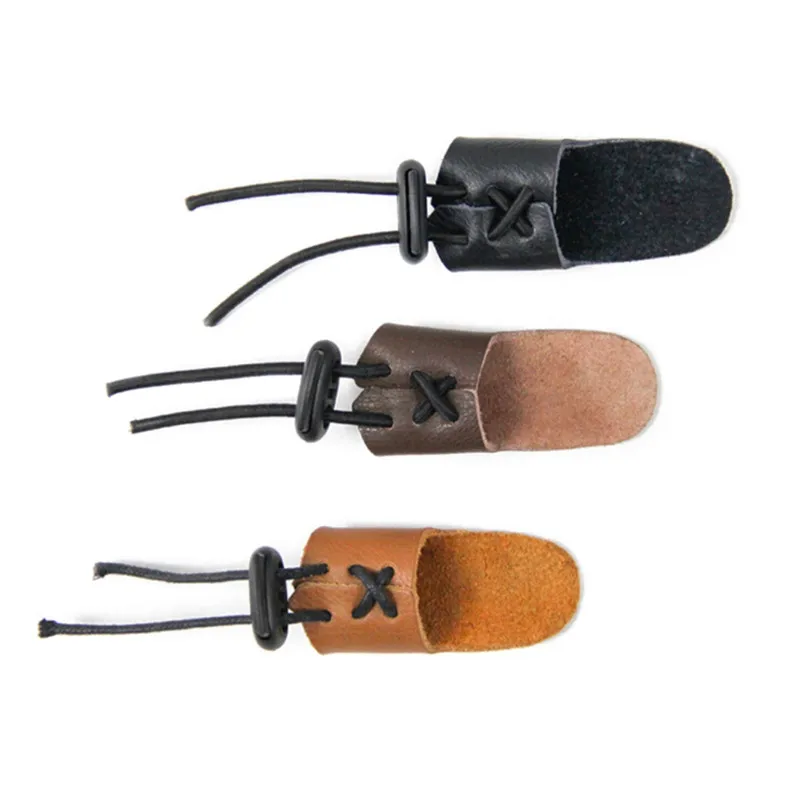 Большой палец защитное кольцо язычок кожаный регулируемый для охоты тренировки