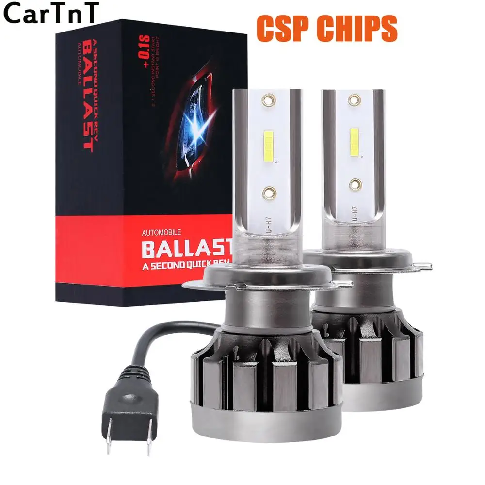 CarTnT H4 светодиодный H7 H1 H3 HB4 H11 HB3 H8 автомобильные светодиоды с чипом CSP лампы для передних фар 72W фары для 12000LM 6000 К стайлинга автомобилей 9005 9006 светодиодный Автомобильные светодиодные лампы