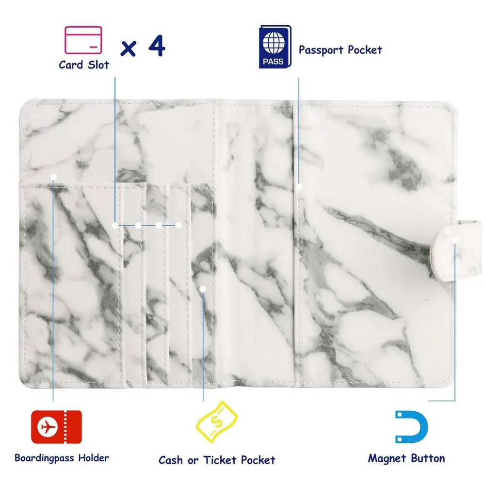 TOURSUIT мрамор Rfid Блокировка путешествия кожаный обложка для паспорта Органайзер